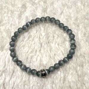 CFC Chavez for Charity Round Gray Beaded Elastic Bracelet